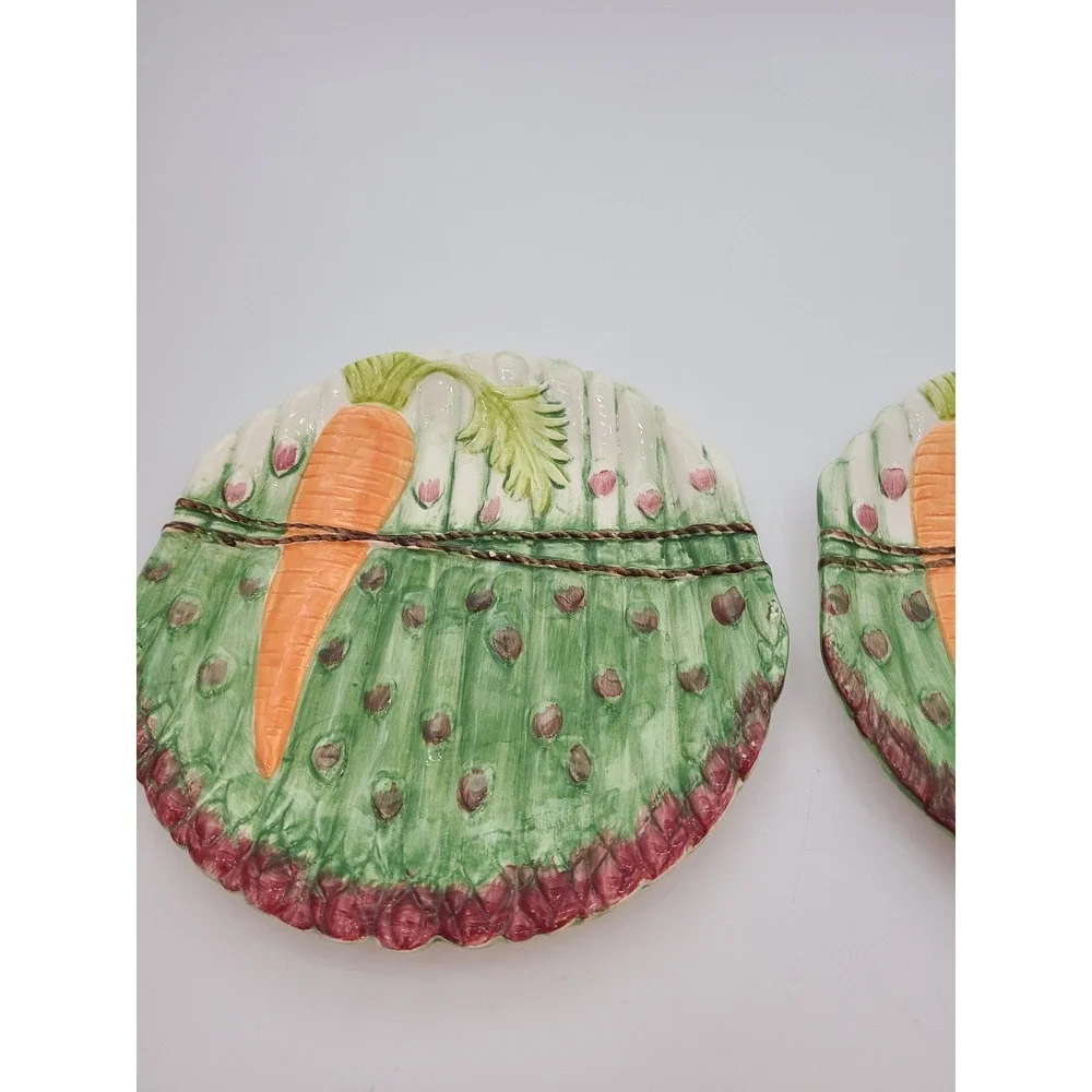 Vintage Takahashi Majolica Asparagus Carrot Plate 8